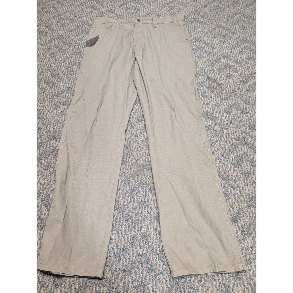 Wrangler Workwear Men Khaki Ripstop Cargo Pants 36(38)x34 Tan Straight 10WMWT1DK